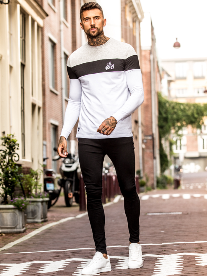 Alta Long Sleeve Tee - Grey/White/Black