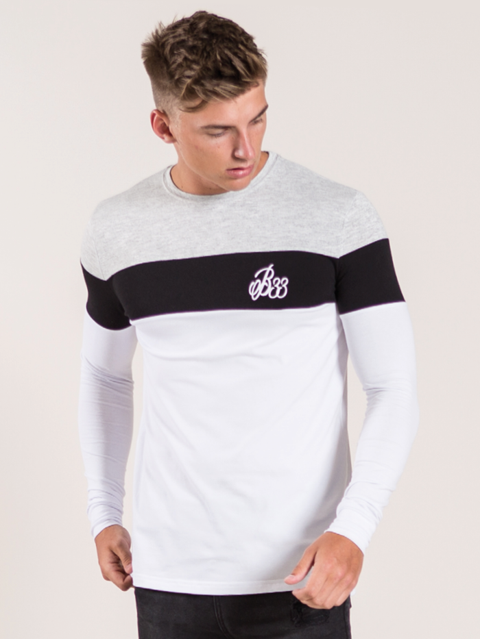 Alta Long Sleeve Tee - Grey/White/Black