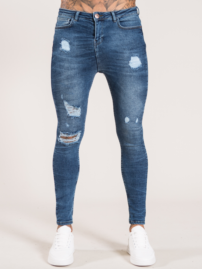 Younes Skinny Stretch Jeans -Mid Blue