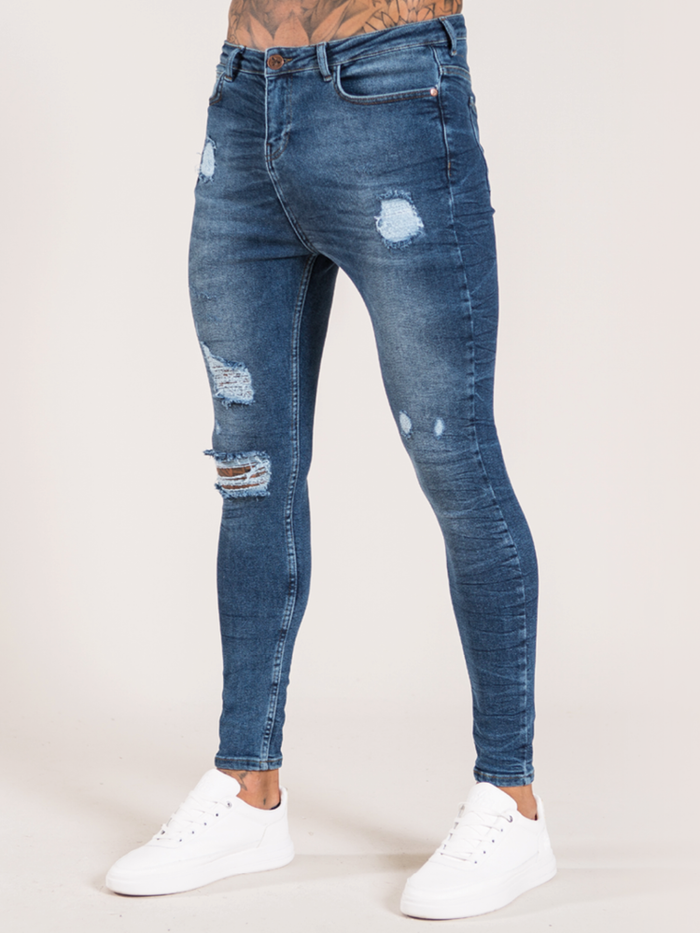 Younes Skinny Stretch Jeans -Mid Blue