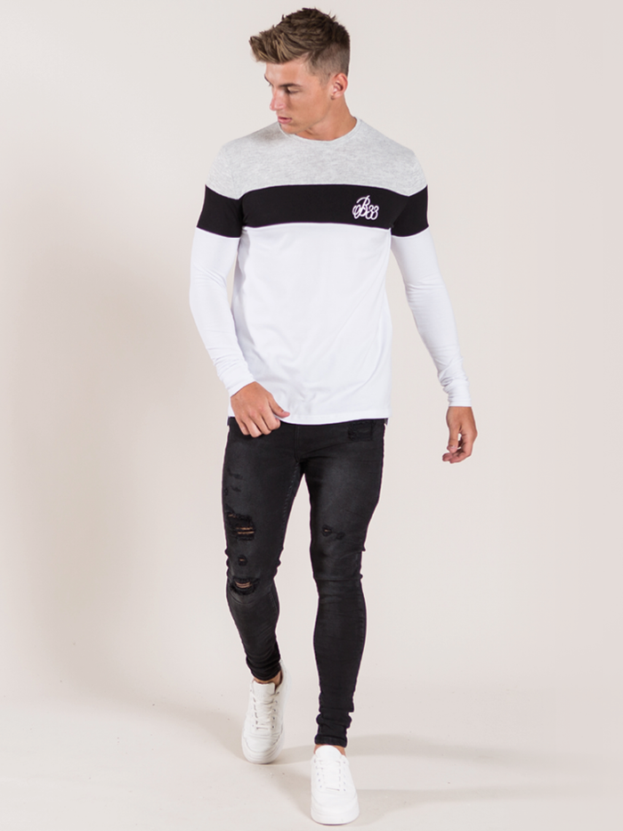 Alta Long Sleeve Tee - Grey/White/Black