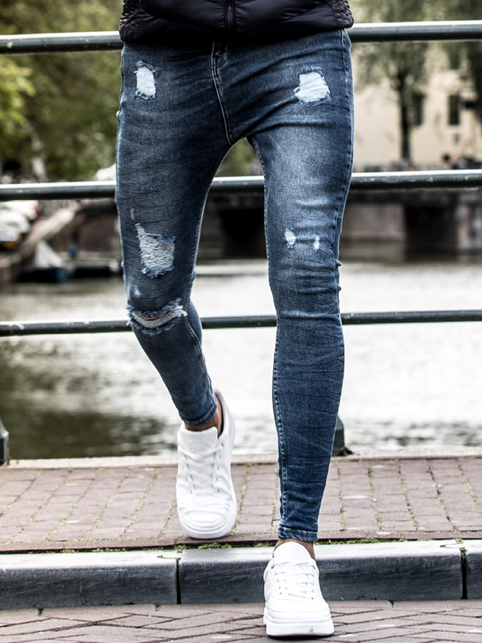 Younes Skinny Stretch Jeans -Mid Blue