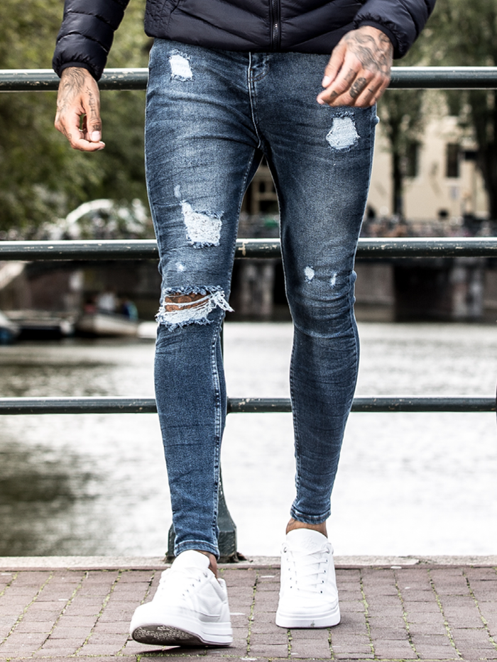 Younes Skinny Stretch Jeans -Mid Blue